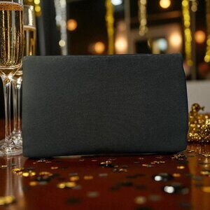 VTG HL Harry Levine Evening Bag Black Gold Kiss Lock Framed Formal Event Handbag